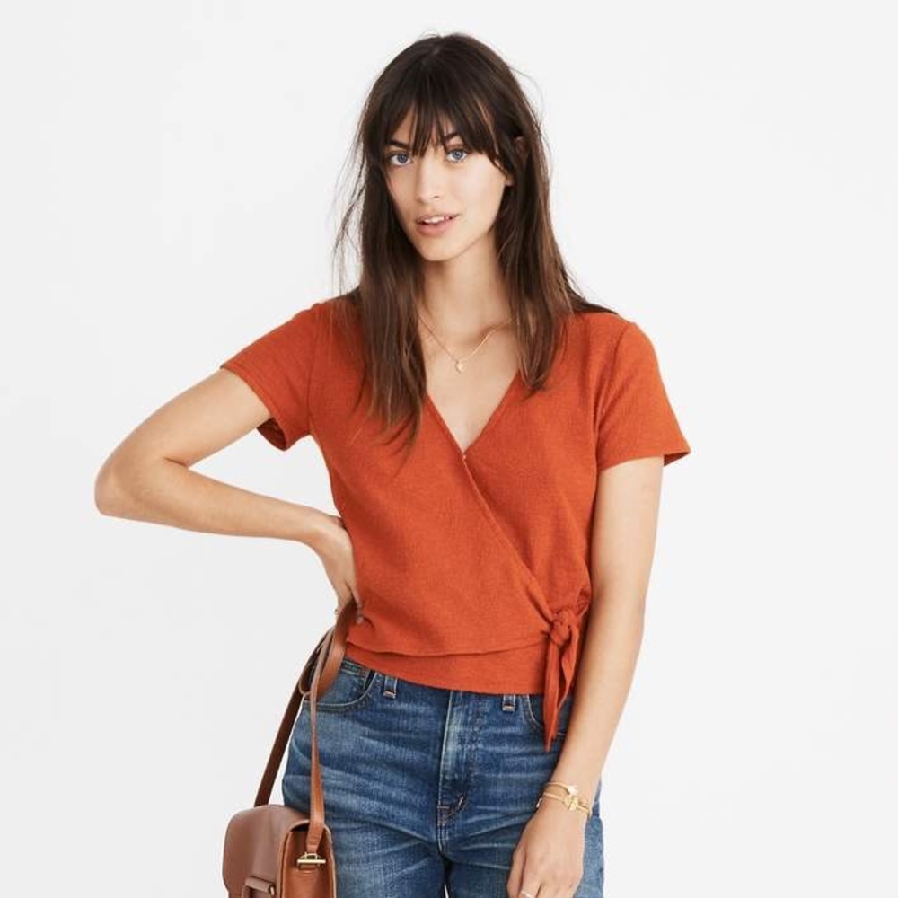 Madewell Texture & Thread Wrap top